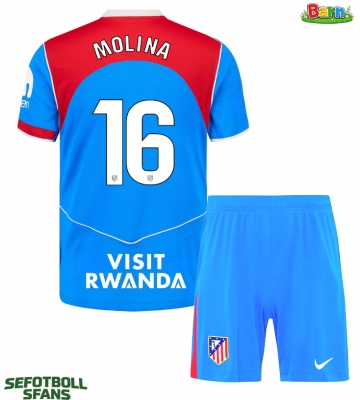 Atletico Madrid Nahuel Molina #16 Tredjeställ Barn 2025-26 Kortärmad (+ Korta byxor)